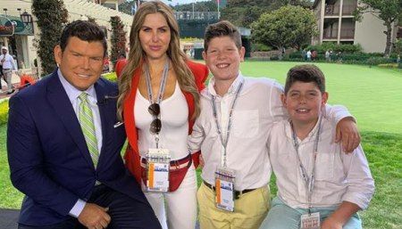 Amy's photo with her husband and two sons